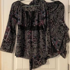 Woman’s JBX NY Brand, Paisley Blouse and Skirt Set M/L